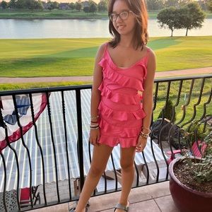 Pink ruffle dress